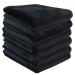 Sinland Microfiber Makeup Remover Cloths Reusable Face Towel Soft Facial and Skin Care Wash Cloth 9.8Inchx9.8Inch 6 Pack Black blackx6