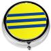 Yellow and Blue Striped Mini Round Pill Box - 3 Compartment Travel Organizer for Home & Office - Buy Online on GoSupps.com