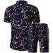 MANTORS Men's Floral Hawaiian Outfits 2-Piece Set - Short Sleeve Shirt and Shorts - X-Large - Buy Online on GoSupps.com
