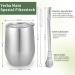 Telanks Mate Becher - 340ml Double-Walled Insulated Stainless Steel Mate Cup with Straw & Brush | Perfect Yerba Mate Mug (Silver) - Buy Online on GoSupps.com