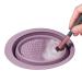 WOTEG Brush Cleaning Mat | Foldable Cosmetic Brushes Scrubber Bowl Washing Tool For Makeup Sponge Powder Puff Cleaning Cosmetics Accessories Purple
