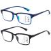 CARA 2 Pack Progressive Multifocus Reading Glasses, Flexible Lightweight TR90 Frame Blue Light Blocking Computer Readers, Workspace for Near Range (C1, 2.00) Workspace for Near Range-c1 2.0 Diopters