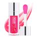 Hydrating Lip Glow Oil Long Lasting Lip Plumper Gloss with Big Brush Clear Lip Gloss Moisturizing Lip Oil for Lip Care and Dry Lips 1#CHERRY