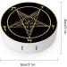 Inverted Pentacle Pewter Goat Contact Lens Case - Portable Round Kit with Mirror | Cute Satanic Design for International Shipping - Buy Online on GoSupps.com