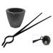 #3 Clay Graphite Crucible W/ 20" Hinge-Style Foundry Crucible Tongs for Melting and Casting Gold Silver Copper and Precious Metal Casting Hand Tools