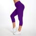 Geilisungren Women's High Waist Yoga Leggings - Monochrome Bubble Hip Lift Capri Pants for Fitness & Exercise - XL Purple - Buy Online on GoSupps.com