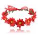 Drokit Red Daisy Flower Headband - Boho Floral Wreath for Women and Girls - Buy Online on GoSupps.com