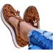 Summer shoes women hemp high heel platform sandals outdoor leisure buckle slippers platform tormented beach sandals closed toes buckle shoes ankle straps vintage sandals (beige leopard print 35eu