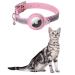Kocnydey leather reflective Airtag cat collar anti-wing cat collar with adjustable bracket & bell integrates Apple Air day cat necking band for cats small dogs (pink) m (28-37cm) pink
