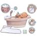 Smoby - Baby Nurse - Balneotherapy Bathtub - for Babies and Dolls - Water Jets and Bubbles - LED Lights - 220368 - Pink - Buy Online on GoSupps.com