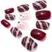 Brishow Christmas Snow Elk Press on Nails - Red Short Square Fake Nails for Women and Girls (24pcs) - Buy Online on GoSupps.com