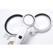 Voca magnifying glass with 2 LED luminaires hand-light magnifying glass 3.5 times/5 times/11 times magnification high clarity light exploring and reading seniors 3 lentils white