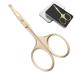 Jarvistar nose hair scissors ear screens with stainless steel rounded lace sharp bent round lace scissors for safety beard shears 9.5 cm gold