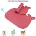 Vivaglory Waterproof Pet Food Mat 24x16 - Anti-Slip Bowl Mat for Dogs & Cats, Burgundy Whale-Shape Design - Buy Online on GoSupps.com