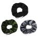Colorful Scrunchies Velvet Hair Ties for Girls and Women Velvet Hair Bands Hair Accessories with Hidden Zipper Pocket 3 Pack-B