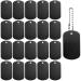 YapitHome 25 Pcs Blank Dog Tags Engraving Blanks Anodised Aluminium Blanks for Necklace Bracelet Dog Tags Making black