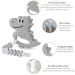BPA-Free Baby Silicone Teether Dinosaur Pacifiers for Babies 0-12 Months - Teething Relief Toy Gift Set in Grey - Buy Online on GoSupps.com