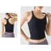 Women's Ribbed Racerback Tank Top with Built-in Bra Black (Size 8) - Buy Online on GoSupps.com