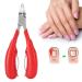 Nail Cuticle Cutter Sharpener Cuticle Cutter for Toenails Manicure Pedicure (Red)