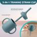 Baby Feeding Set: Silicone Bib, Suction Divided Bowl, Spoon, Fork - Toddler Utensils for Baby Led Weaning - 6 Months (Blue Green) - Buy Online on GoSupps.com