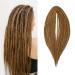 20 inch 10 strands/pack of synthetic dreadlocks double ended extensions thin 0.6cm crocheted braided hair soft dreads reggae hip-hop hippie style light brown 20inch-double ended 27#