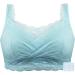 Mastectomy BH for women sexy pointed mesh bralette with full cover and bags for inserts sleeping underwear after operations (color: blue size: b_34/75)