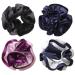 Wenobby 4PCS Big Satin Silk Scrunchies for Women with Thick Hair Assorted Flower-like Hair Ties 4 Pieces