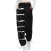 Preppy Teen Girls Petite Joggers 80s Pants: High Waisted Black Goth Trousers, 3X-Large - Buy Online on GoSupps.com