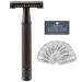 Fac n Vintage Long Handle Double Edge Safety Razor + 50 Platinum Japanese Stainless Steel Blades - Butterfly Open Shaving Razor for Smooth Wet Shaving - 200+ Shaves - Buy Online on GoSupps.com