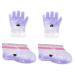 Housoutil 2 Pairs Wax Gloves Spa Foot Mask Purple Pe Bag
