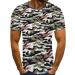 Mens Hip Hop Style Green Black Pattern T-Shirt | Short Sleeve Curved Hem Crewneck Tee - Buy Online on GoSupps.com