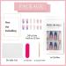 24Pcs Glitter Square False Nails French Tips Blue Shards - Removable Artificial Nails with Nail Glue for Women and Girls - Buy Online on GoSupps.com