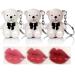HOSAILY 2 in 1 Keychain Bear Lipsticks  3 Colors High-shine Hydrating Plumping Lip Gloss Glaze Set  Shiny Glossy Lip Tint Moisturizing Smooth Long Lasting Waterproof Lip Gloss Cute Bear Beauty Makeup 1+5+6