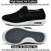 Women's Diabetic Shoes - Adjustable Closure, Extra Wide Air Cushion Sneakers | 9.5 Wide Black - Ideal for Edema, Plantar Fasciitis, Bunions - Buy Online on GoSupps.com