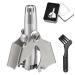 Manual nasal hair trimmer with cleaning brush silver stainless steel nasal hair and ear hair trimmer nose hair cutter mechanically for at home and on the go 1