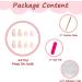 24Pcs Medium Almond Flower Press on Nails - Glossy French Tip False Nails with Elegant Design for Women and Girls - Buy Online on GoSupps.com