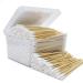 500Ct 6'' Lint Free Long Cotton Swabs - Pure Cotton Tips Gun Cleaning Swabs with Durable Stem Also fit Makeup Pet Care Electronic Household- Cace Package