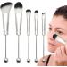 Makeup Brush Set Metal Handle Brush Set Unique Beads Foundation Brush Set Comfortable Grip Contour Brush Multipurpose Makeup Brush Kit for Contour Eyeshadow Foundation Lipstick Loose Powder Silver handle - Buy Online on GoSupps.com