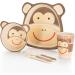 All Kids United 5-Part Plastic Children s Dish Set - Monkey Motif Cup Bowl Plate Spoon & Fork for Kids - International Shipping Available - Buy Online on GoSupps.com