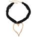 Oralgo's necklace with a large metal heart trailer fashionable collar necklace collarbone chain multi-layered pearl chok statement jewelry gold Reorenarlen + alloy
