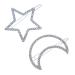2 Pcs Silver Rhinestone Crystal Geometric Stars Moon Hair Clip Fashion Woman Hollow Side Clip Barrettes Hairpin Hair Accessories