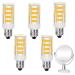 feijideng 5Pack LED Makeup Mirror Bulb Replacement Mirror 20W RP34B Light Bulb fits BE151T BE71CT BE47X BE47BR for Cosmetic Vanity Makeup Mirror with Single Double Sided Lighted Magnification (3000K) Warm White 3000k