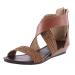 Women's sandals with wedge heel women summer medium-high paragraph platform braided sandals open toes hiking shoes non-slip beach sandals bohemia zipper leisure shoes out 1 36 EU