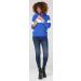 Happy Mama Women's Nursing Hoodie Breastfeeding Maternity - Royal Blue & White - Size 10 - Buy Online on GoSupps.com