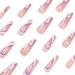 Justotry 24 Pieces Purple Swirl Press-On Nails | Wavy Coffin Art Nails for Women | Ballerina Fake Nails | Purple & White Design - Buy Online on GoSupps.com