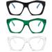 Viseng 3 Pack Oversized Frame Design Women's Reading Glasses Blue Light Blocking Computer Reader +1.75 Combination 3 1.75 Diopters