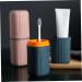 Travel Toothbrush Holder Set - 2pcs Plastic Toothbrush Cups for Camping School & Business Travel - Buy Online on GoSupps.com