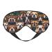 Cute English Bulldog Print Unisex Sleep Mask Double-Sided Eye Mask Ideal for Sound Sleep and Skin Care Black