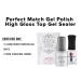 LeChat Perfect Match Gel Polish Top Gel Sealer + Nail Lacquer Set (0.5 oz) - High Gloss Finish, Easy Application - Buy Online on GoSupps.com