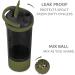 Artoid Mode 720ml Inspirational Protein Shaker Bottle with Twist & Lock Box - BPA Free, Black/Moss Green | Dual Mixing Technology, Shaker Balls & Grids | Sports Fitness Workout - Buy Online on GoSupps.com